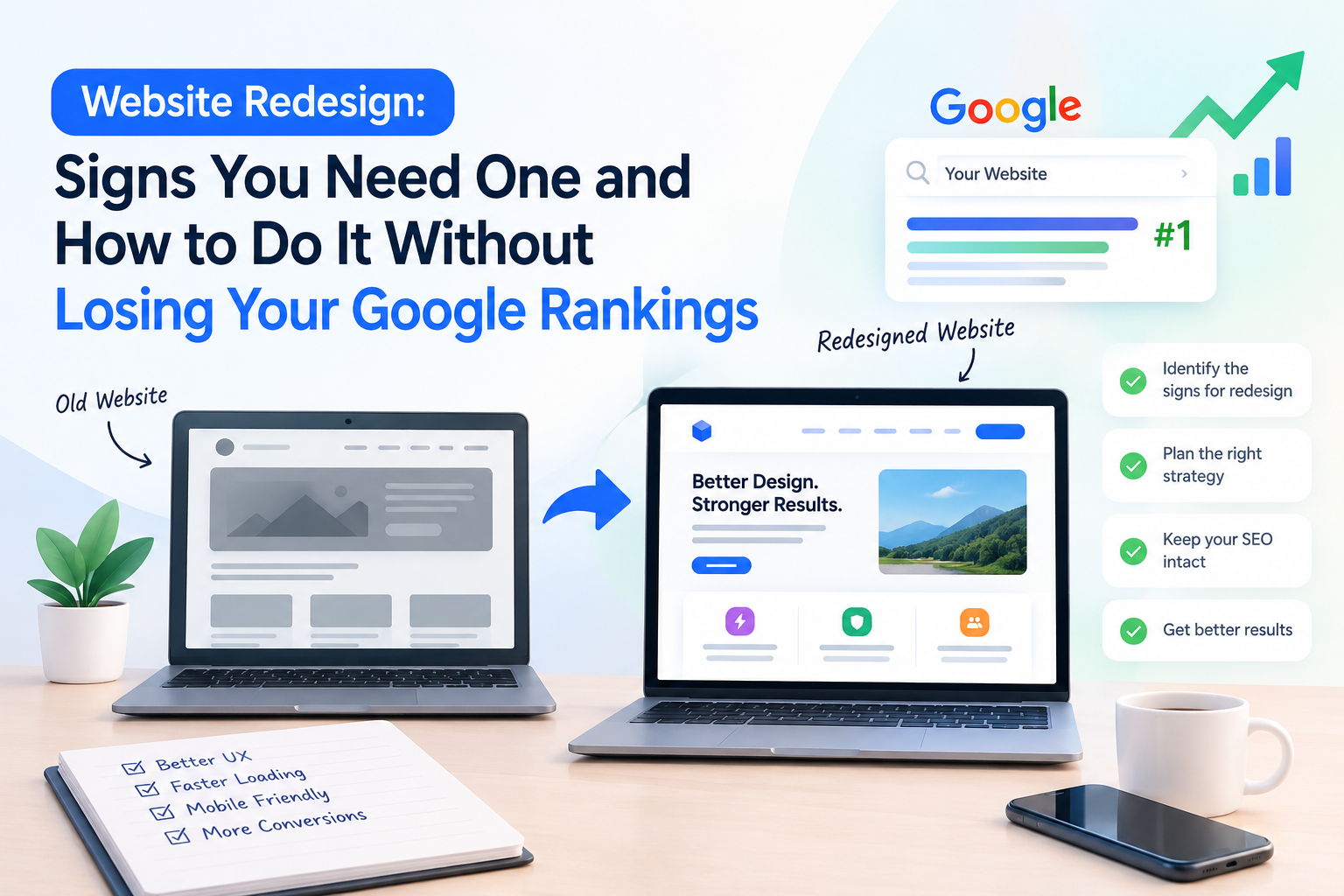 Website redesign without losing SEO: signs, checklist and 301 redirect plan